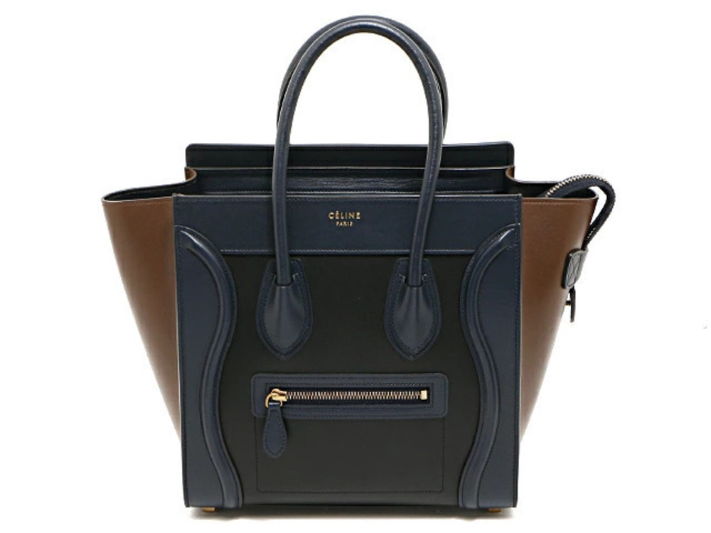 Celine Luggage Tote Tote Bag Shopper Calf Tricolor